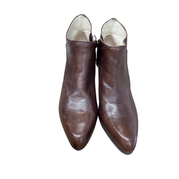 Cole Haan womans brown leather Kitt heels ankle boots Sz 7.5B SKU 9617 - Picture 10 of 13